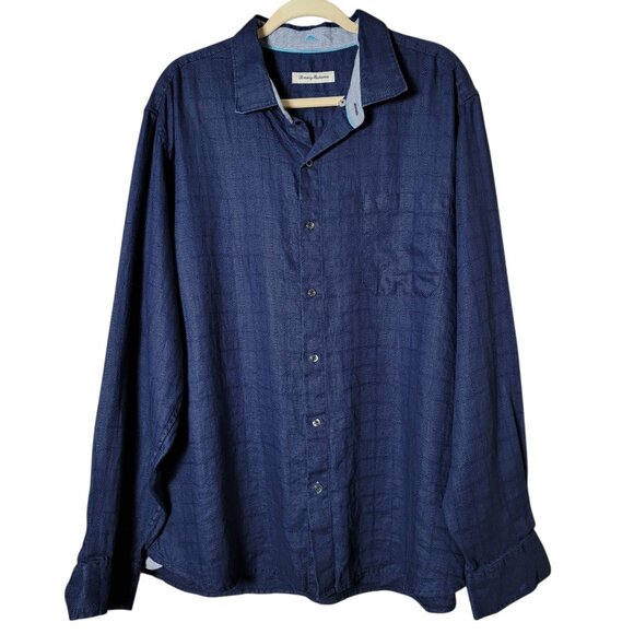 Tommy Bahama Other - Tommy Bahama Mens Blue Linen Beachy Nautical Long Sleeve Button Down Shirt XL